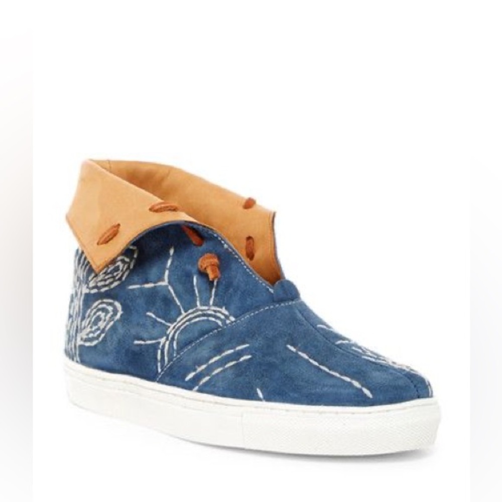 Blue and Tan Free People High Tops